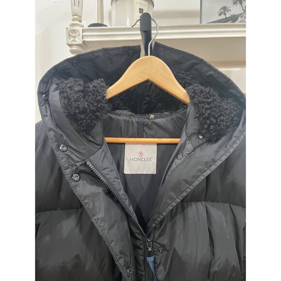 BNWT MONCLER $3,100 Women's Black Bruneaux Long Down Jacket Size 0 XS - Picture 10 of 16